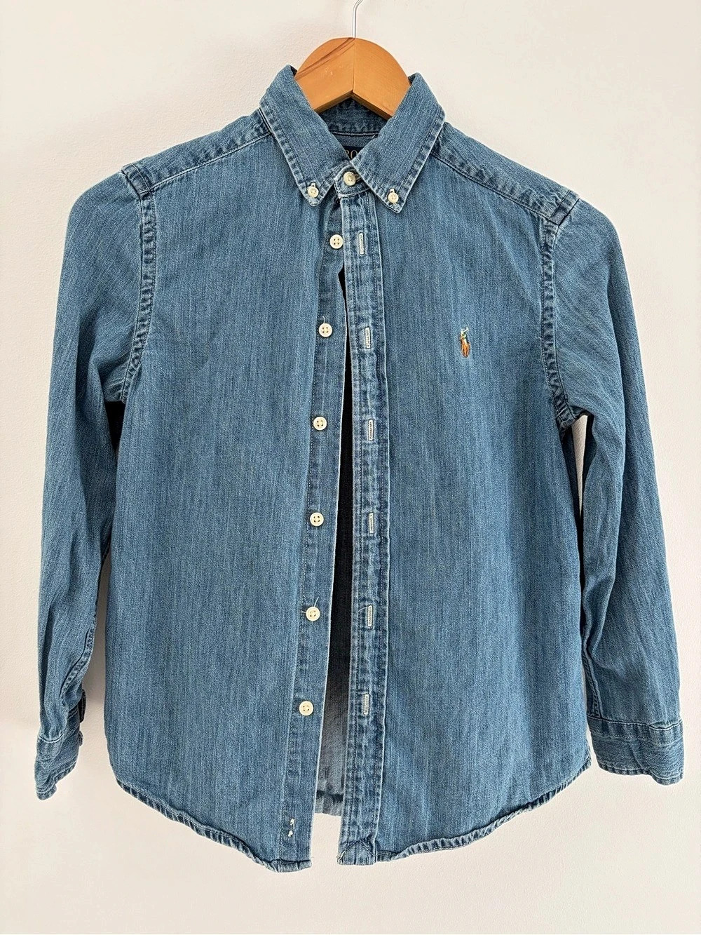 Polo Ralph Lauren Boys Denim Button-Down Shirt Blue M (10-12)